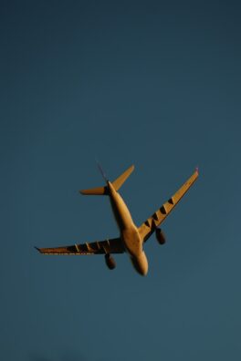 an airplane flying in the sky