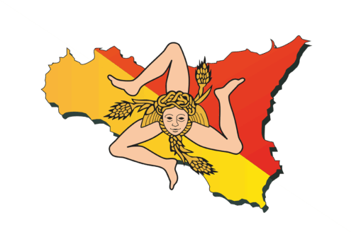 italy, sicily, island, sea, city, nature, trinacria, flag