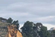 Crollata grossa porzione della collina a pochi metri dal tempio di Giunone