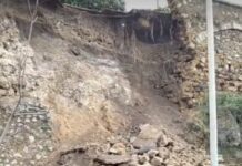 Naro, maltempo aggrava il dissesto idrogeologico: frana muro Villa Comunale, voragini in centro e Piazza Garibaldi ancora chiusa