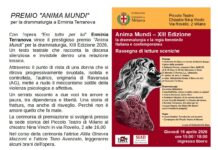 Erminia Terranova vince il Premio “Anima Mundi” 2026 con “Ero tutto per lui”