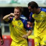 La gioia dei giocatori del Chievo dopo il pareggio con l'Inter